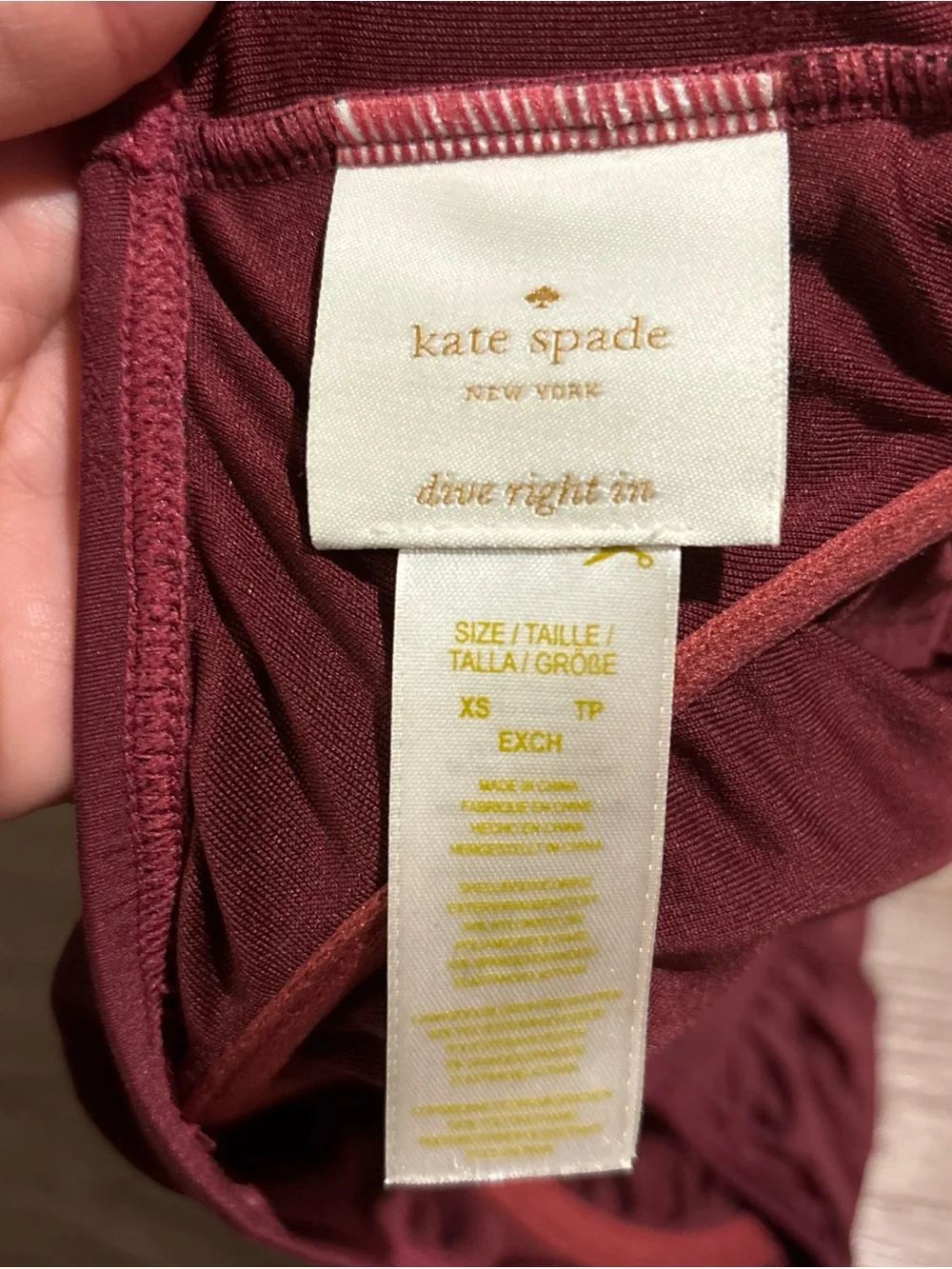 kate spade Scalloped Bandeau Top in Dusty Mauve